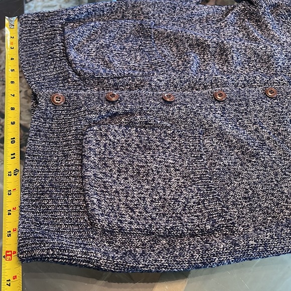 Fcuk, L, summer, navy v neck cardigan, airy cotton/poly blend, great layer, EUC - Picture 10 of 11